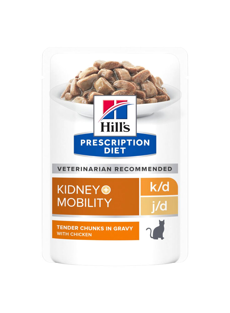 Hill's PRESCRIPTION DIET k/d + Mobility bocconcini per gatti per la saulte renale + articolare in bustina 12x85 G